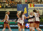 Latvijas volejbolistes Rīgā centīsies aizkavēt Spānijas kvalificēšanos Eiropas čempionātam