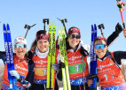 Sieviešu stafetē uzvar Norvēģija, pasaules čempionei Francijai divi soda apļi