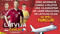 Pērc biļetes uz Latvija-Čehija un laimē braucienu uz spēli Turcijā