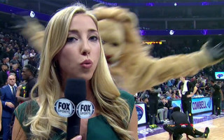 Video: NBA februāra jocīgākajos momentos arī blondīnes "aprīšana"
