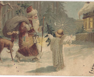 Foto: Senās Ziemassvētku pastkartes ar eņģeļu tēmu