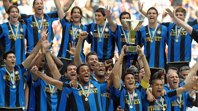 Pēdējo četru gadu čempioni - ''Inter'' futbolisti
Foto: AFP