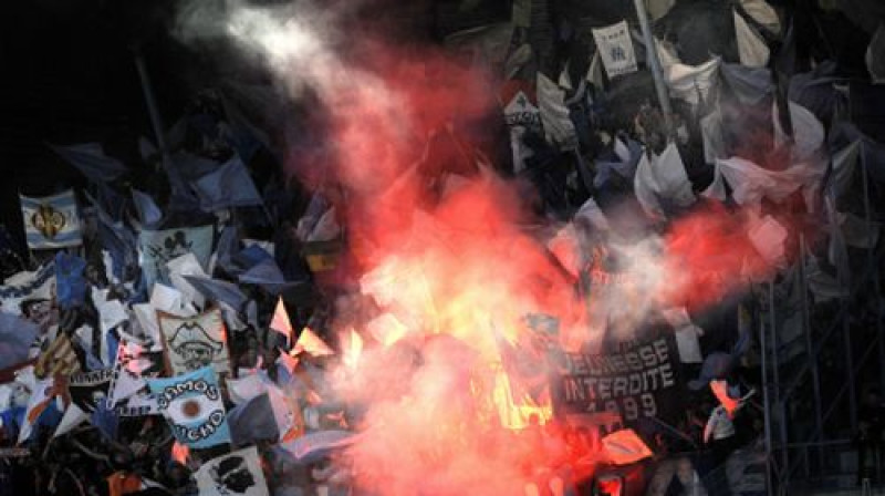 Marseļas "Olympique" līdzjutēji
Foto: AFP/Scanpix