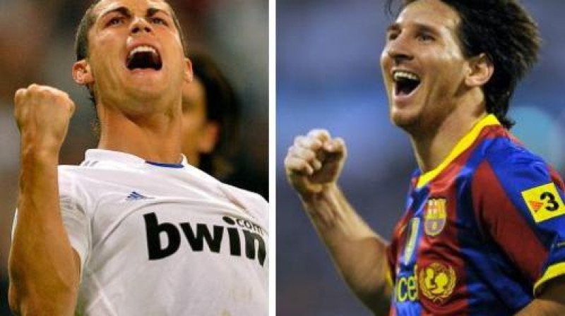 Šovakar "Camp Nou" redzēsim divus, iespējams, labākos futbolistus pasaulē - Krištianu Ronaldu ("Real Madrid") un Lionelu Mesi ("Barcelona")
Foto: AFP/ Scanpix