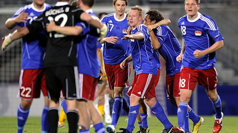 Lihtenšteinas futbolisti līksmo
Foto: AFP/Scanpix