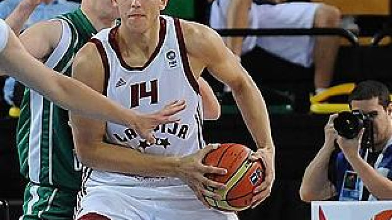 Viens no Latvijas U20 izlases līderiem Mārtiņš Meiers.
Foto: fibaeurope.com