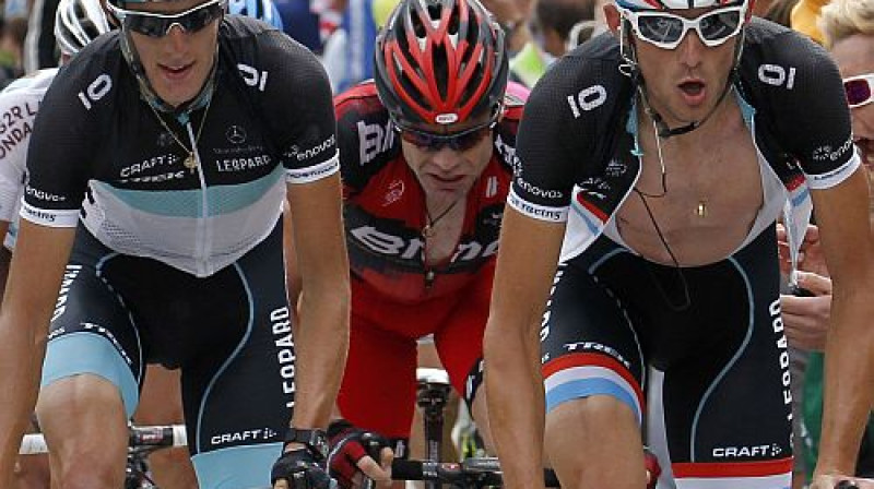 Endijs Šleks, Kadels Evanss un Franks Šleks - pretendenti uz "Tour de France" titulu
Foto: AFP/Scanpix