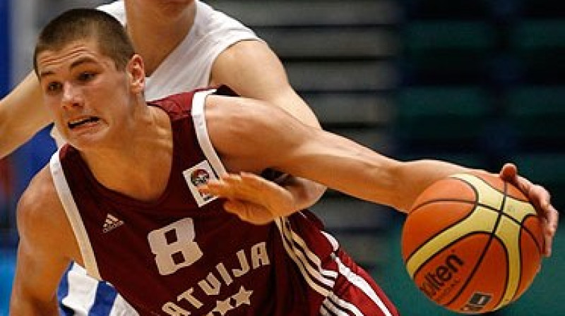 Latvijas U18 izlases saspēles vadītājs Oskars Reinfelds.
Foto: fibaeurope.com