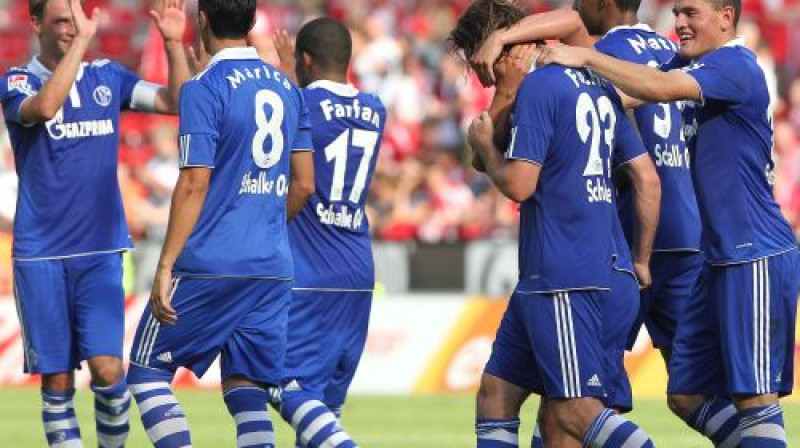 "Schalke" priecājas par vārtu guvumu
Foto: AFP/Scanpix