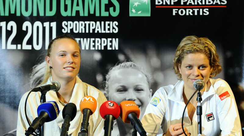 Karolīna Vozņacki un Kima Klijstersa
Foto: AFP/Scanpix