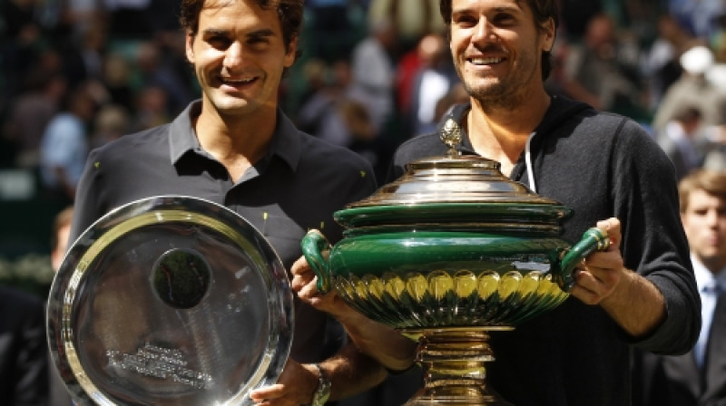Rodžers Federers un Tomijs Hāss
Foto: Reuters/Scanpix
