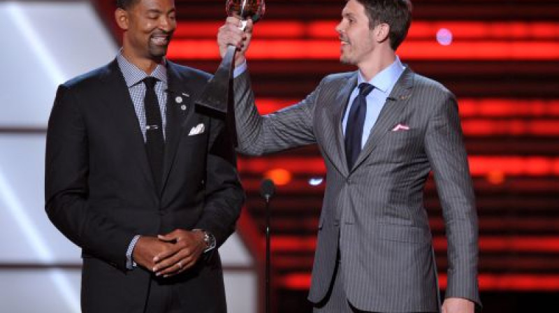 "Heat" vārdā balvu saņēma NBA čempioni Džuvans Hovards un Maiks Millers
Foto: AP/Scanpix