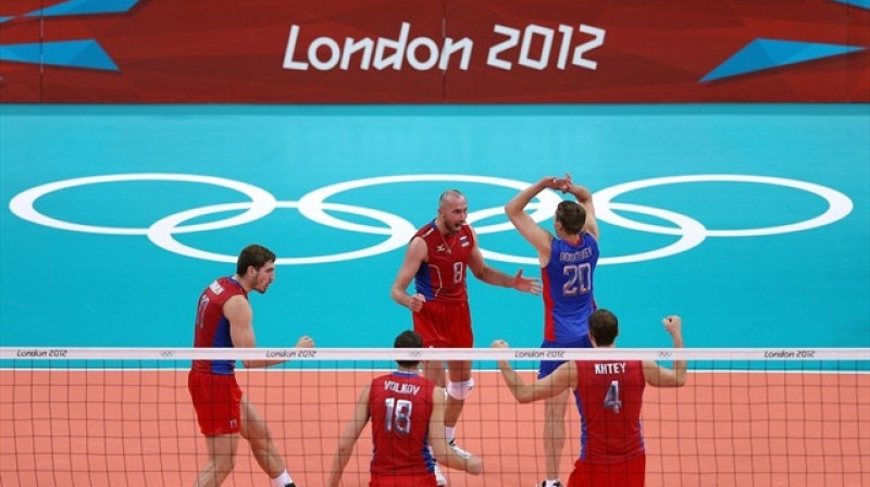 Krievijas izlases volejbolisti
Foto: london2012.com
