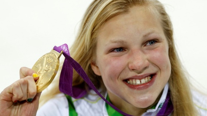 Rūta Meilutīte vasarā Londonā uzvarēja 100 metru brasa peldējumā, kļūstot par jaunāko Olimpisko čempioni Lietuvas vēsturē
Foto: AFP/Scanpix