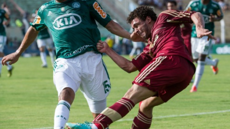 Kadrs no "Palmeiras" spēles ar čempioni "Fluminense".
Foto: AFP Photo/Scanpix