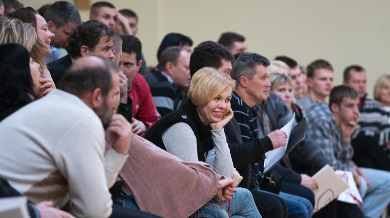 Treneru seminārs Swedbank LJBL Talantu nedēļā 2011.gadā.
Foto: Ēriks Biters