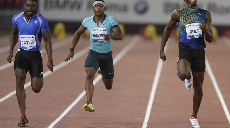 Džastins Getlins, Maikls Rodžers un Useins Bolts
Foto: AP/Scanpix