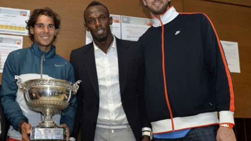 Rafaels Nadals vakar Parīzē ar Juseinu Boltu un Pau Gasolu
Foto: AP/Scanpix