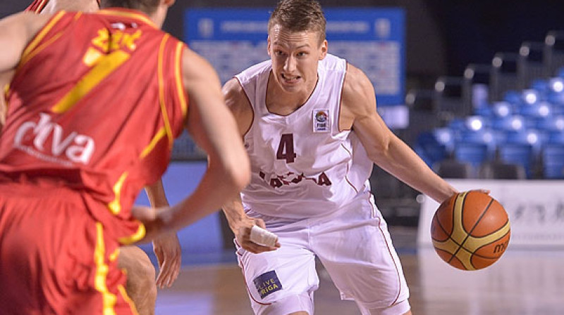 Kaspars Vecvagars: Latvijas U20 komandas kapteinis un līderis Eiropas čempionāta ceturtdaļfināla spēlē ar Melnkalnes izlasi bija neapturams.
Foto: fibaeurope.com