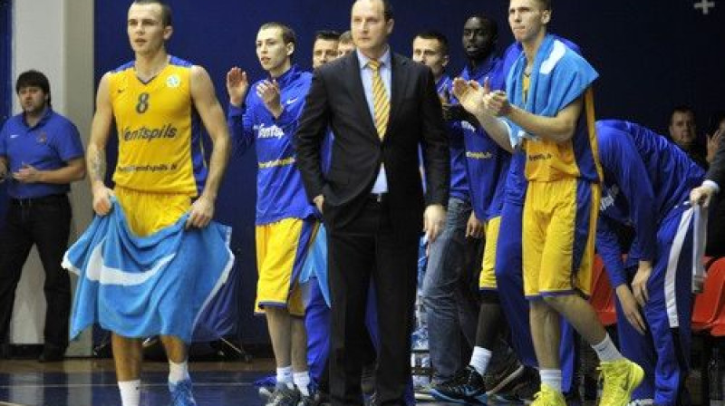 BK "Ventspils" komanda izkarojusi vietu FIBA Izaicinājuma kausa 16 labāko komandu skaitā. 
Foto: Romāns Kokšarovs, Sporta Avīze/F64.