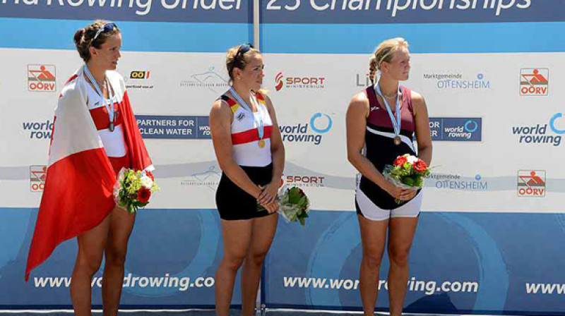 Elza Gulbe (pa labi) U23 PČ 2013
Foto: rowing.lv