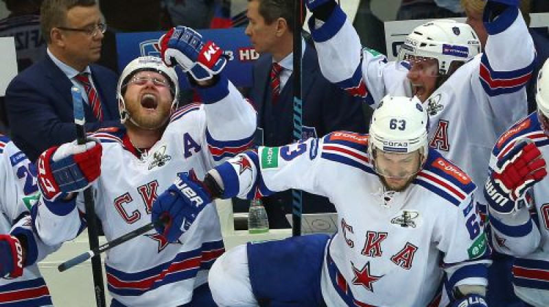 SKA hokejisti atzīmē panākumu
Foto: TASS/Scanpix