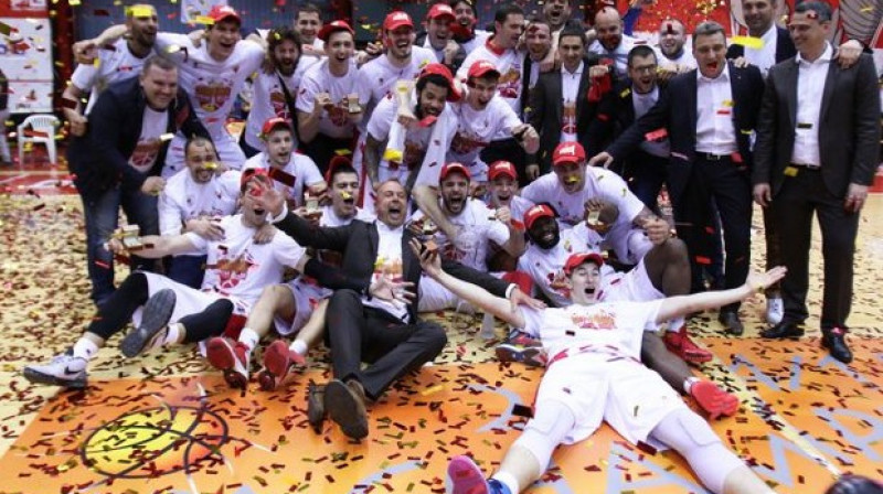 "Crvena Zvezda" pēc Adrijas līgas čempiontitula izcīnīšanas 
Foto: abaliga.com