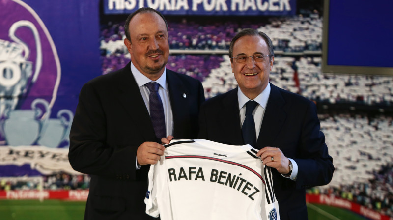 Rafaels Benitess un "Real" prezidents Florentīno Peress
Foto: AP/Scanpix