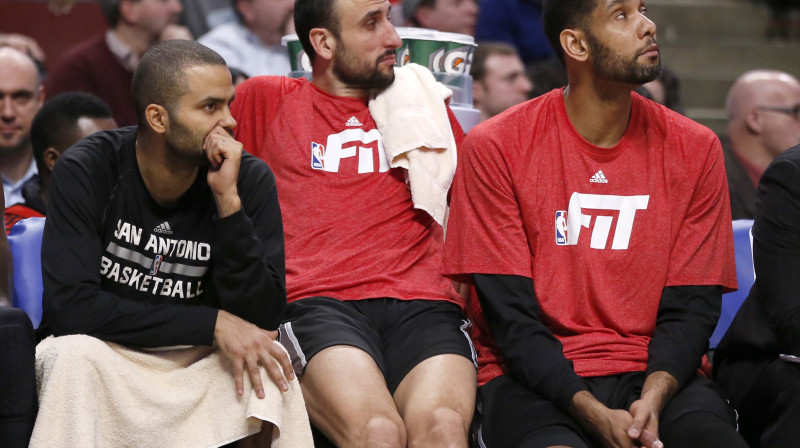 Sanantonio "Spurs" leģendārais trio
Foto: AP / Charles Rex Arbogast