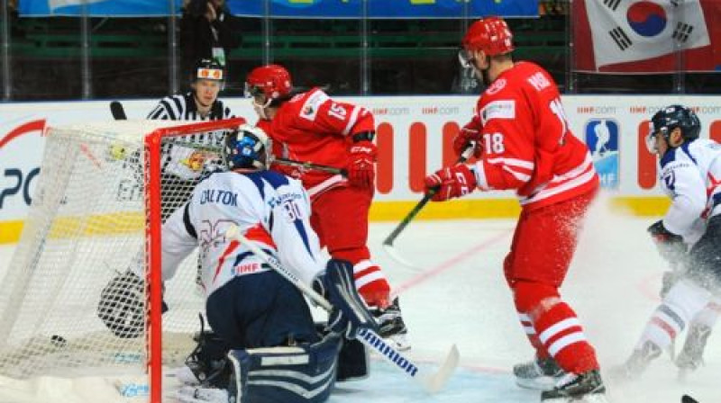 Mets Dāltons Dienvidkorejas izlases vārtos
Foto: IIHF