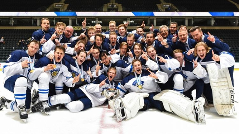 Somijas U18 izlase - jaunā pasaules čempione
Foto: IIHF