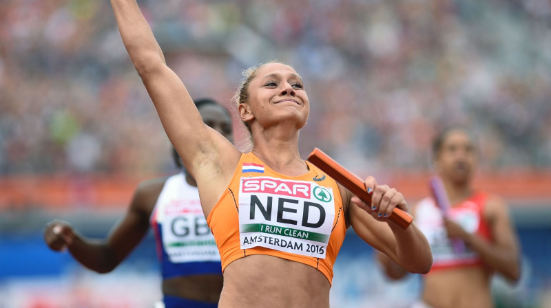 Naomi Sedneja atzīmē uzvaru Eiropas čempionātā
Foto: AFP/Scanpix