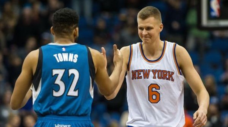 Karls Entonijs Taunss un Kristaps Porziņģis
Foto: Brace Hemmelgarn / USA Today