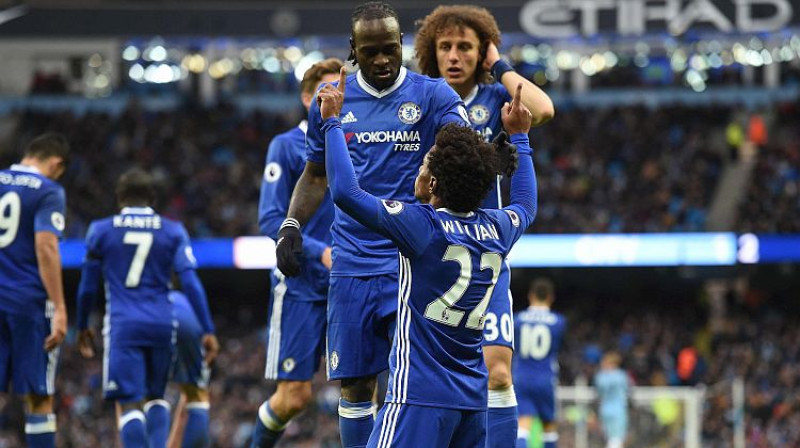 ''Chelsea'' futbolisti pēc otrā vārtu guvuma
Foto: AFP/Scanpix