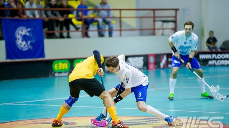 Toms Rīsmanis pirmā apļa spēlē pret "Rubeni" bija lielisks
Foto: Floorball.lv