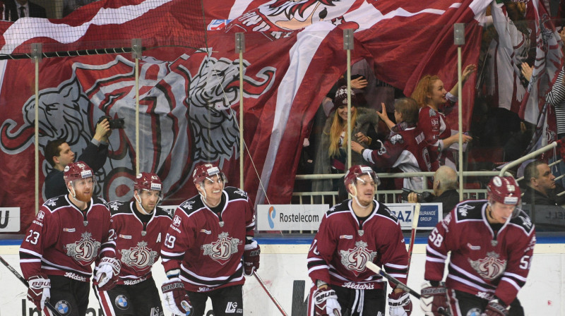 Rīgas "Dinamo" svin trešos vārtus
Foto: Romāns Kokšarovs/F64