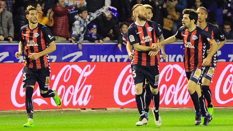 "Alaves" pēc rezultāta izlīdzināšanas
Foto: AFP/Scanpix