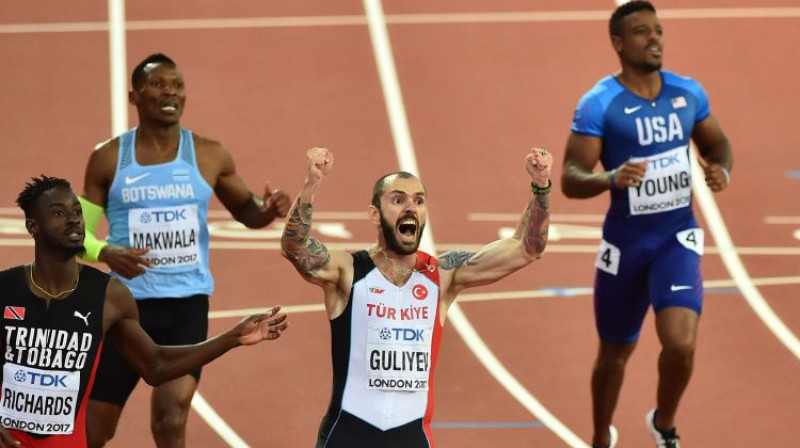 Ramils Gulijevs triumfē 200 metru sprinta finālā
Foto: AFP/Scanpix