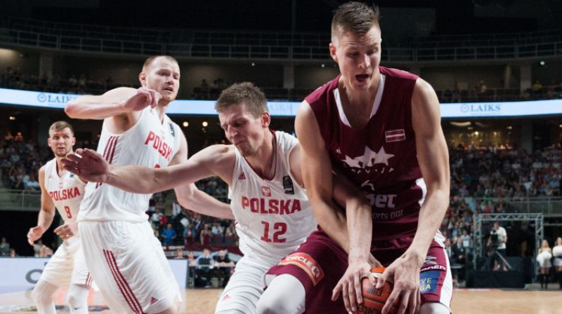 Kristaps Porziņģis spēlē pret Poliju debitē Latvijas izlasē
Foto: Vladislavs Proškins/F64