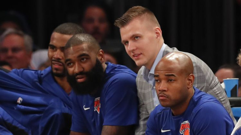 Kristaps Porziņģis uz "Knicks" soliņa
Foto: AP/Scanpix