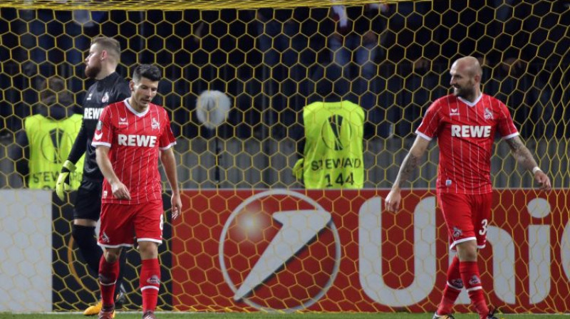 "Koln" spēlētāji pēc vārtu zaudējuma
Foto: AP/Scanpix