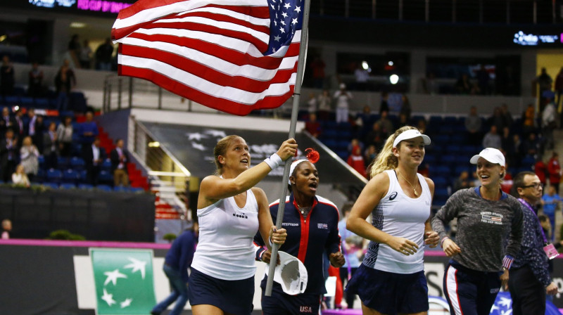 ASV "Fed Cup" tenisa izlase 2017. gada finālā Minskā
Foto: Reuters/Scanpix