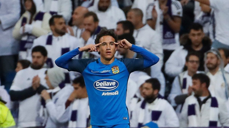 "Fuenlabrada" futbolists Luiss Milja nupat atklājis rezultātu "Santiago Bernabeu" stadionā
Foto: EPA/Scanpix