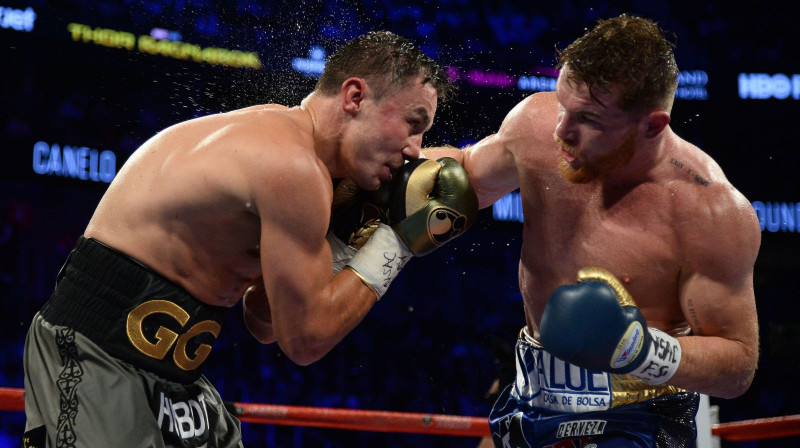 Genādijs Golovkins un Kanelo Alvaress
Foto: USA Today Sports/Scanpix