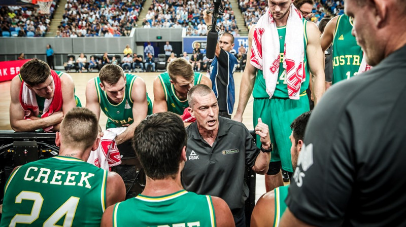 Andrejs Lēmanis un Austrālijas izlase
Foto: FIBA