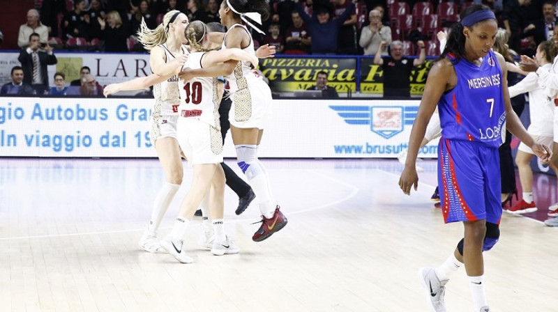 Venēcijas spēlētājas līksmo par brīnumaino izglābšanos
Foto: FIBA