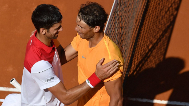 Novaks Džokovičs un Rafaels Nadals pēc Romas pusfināla
Foto: imago/Scanpix