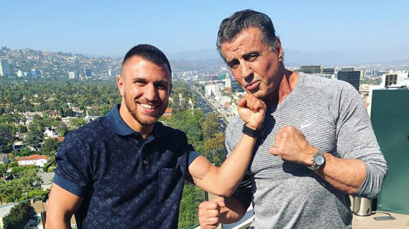 Vasīlijs Lomačenko un Silvestrs Stallone 
Foto: instagram.com/officialslystallone