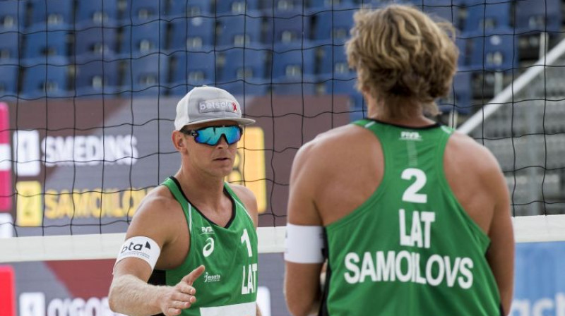 Jānis Šmēdiņš un Aleksandrs Samoilovs
Foto: FIVB