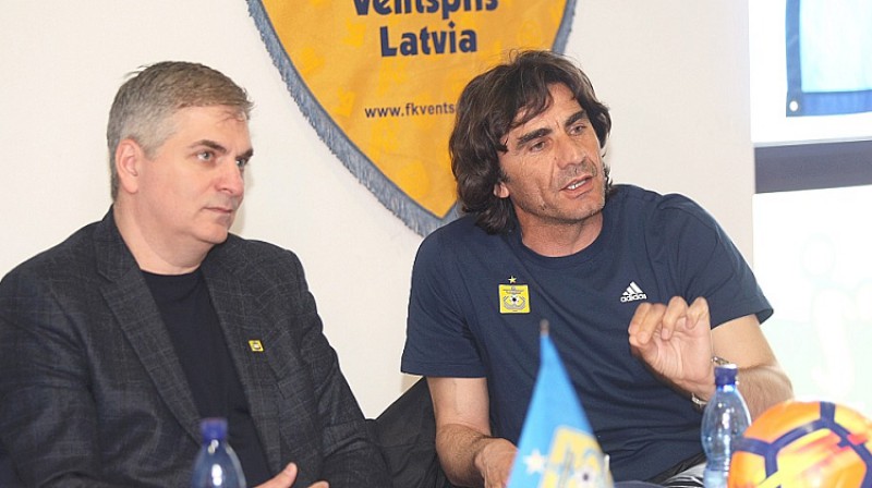 Adlans Šišhanovs un Dejans Vukičevičs. Foto: FK "Ventspils"